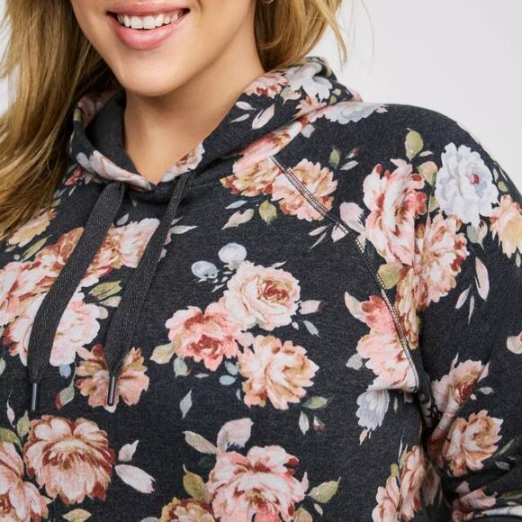 TORRID Womens Classic Fit Cozy Fleece Raglan Hoodie - 3x (22-24) Plus Size NWT - Picture 2 of 6